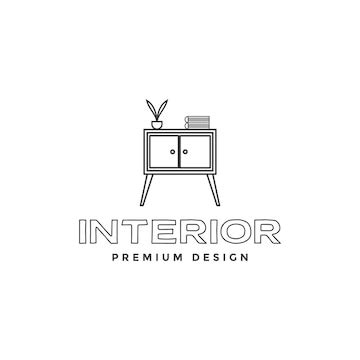 Premium Vector | Lines simple interior table shelf logo symbol icon vector graphic design ...