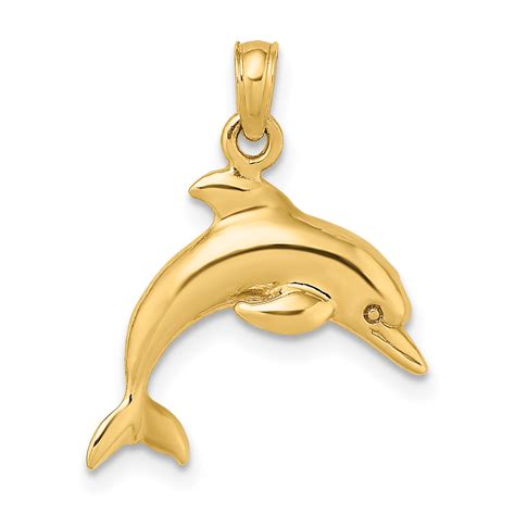 14K 3-D Dolphin Jumping Charm K8255 | eBay