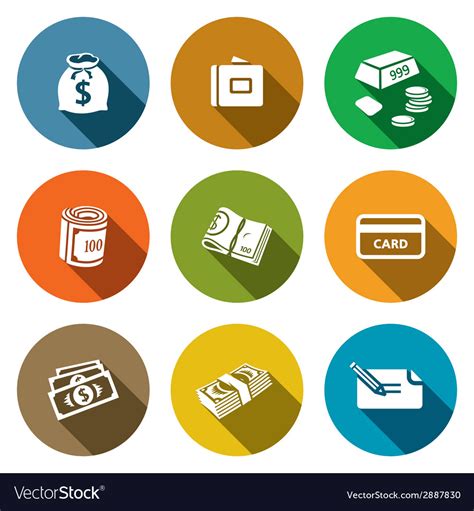 Money icon collection Royalty Free Vector Image