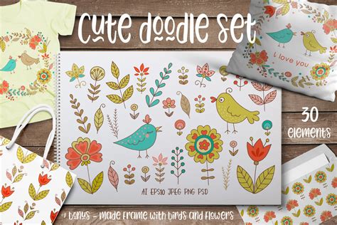 Cute Doodle set | Cute doodles, Doodles, Print design pattern