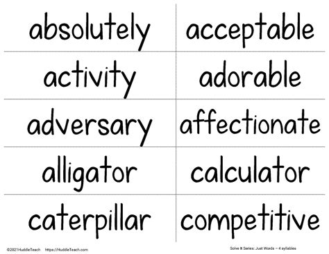 Multisyllabic Words With Long Vowels