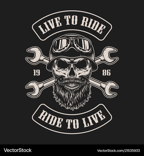 Vintage biker emblem Royalty Free Vector Image