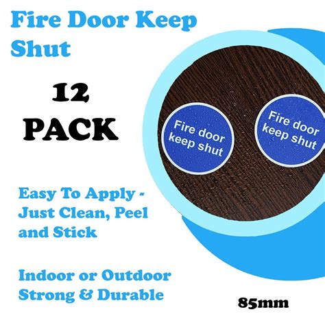 Fire Door keep shut Sticker Signs [Pack of 12] - Fire Door Keep Shut ...