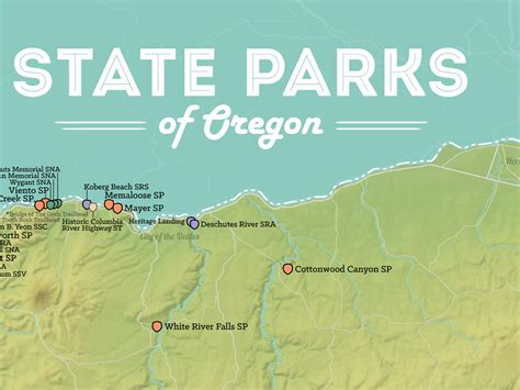 Oregon State Parks Map 18x24 Poster - Best Maps Ever