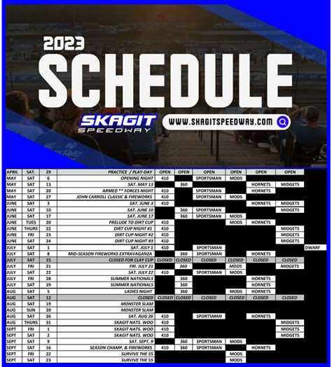 Skagit Speedway - The 2023 Skagit Speedway schedule is...