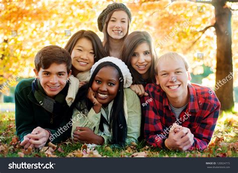 Diverse Group Smiling Friends Pyramid Autumn Stock Photo 120024715 - Shutterstock