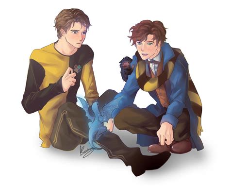 Newt & Cedric (Fantastic Beasts) Harry Potter Fan Art, Harry Potter Drawings, Harry Potter ...