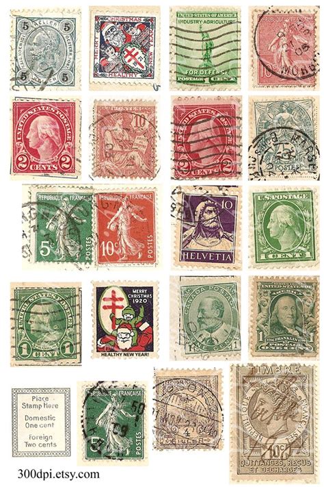 4x6 inch Digital Collage Sheet vintage stamps scan Printable | Etsy | Postage stamps collage ...