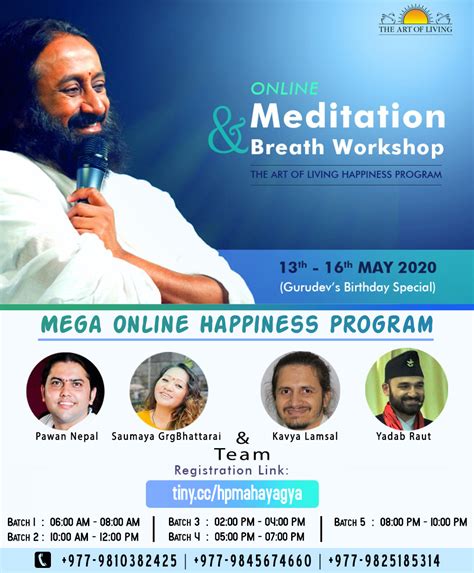 The Art of Living - Nepal on Twitter: "Gurudev's Birthday Special Mega Online Happiness program ...