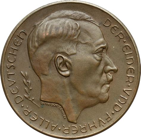 Germany, Adolf Hitler, medal 1938, engraved by Hanisch-Concee ...