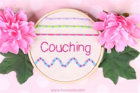 COUCHING STITCH Embroidery | Step by Step Photos | TREASURIE