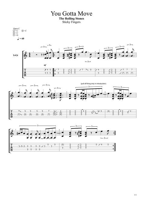 [SLIDE GUITAR] The Rolling Stones - You Gotta Move – Sticky Fingers sheet music | Sheethost