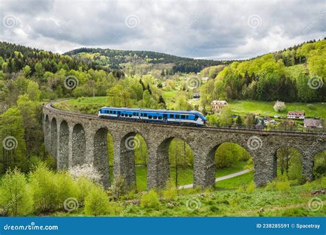 Spring Photo of the Novinsky Viaduct with the Train Stock Image - Image of novinsky, railway ...