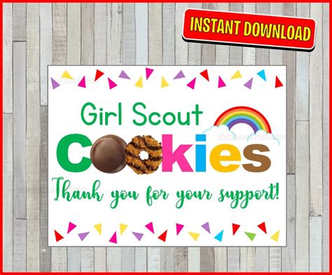 2020 Girl Scout Cookie THANK YOU CARD Blank Note Cards - Etsy