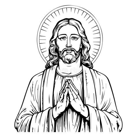 Jesus Christ Savior Vector Illustration. Black Silhouette of Jesus, Laser Cutting Cnc Stock ...