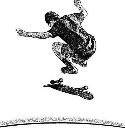 570+ Black And White Skateboard Stock Illustrations, Royalty-Free ...