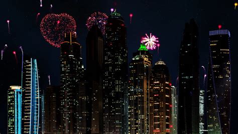 Fireworks Over the Dubai City Stock Footage Video (100% Royalty-free ...