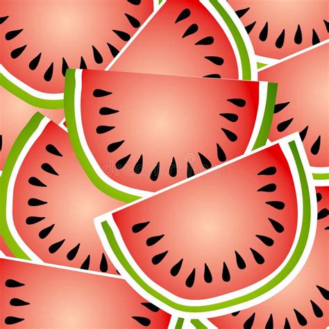 Watermelon Background Pattern Stock Illustration - Illustration of food ...