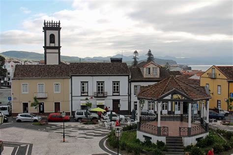 The square of the church of Ribeira Grande, São Miguel island, Azores