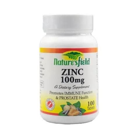 Nature's Field Zinc Supplement For Maximum Immunity - 100 Tablets ...