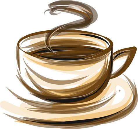 Coffee Tea Cafe Espresso - Vector coffee cup brown stripes png download ...