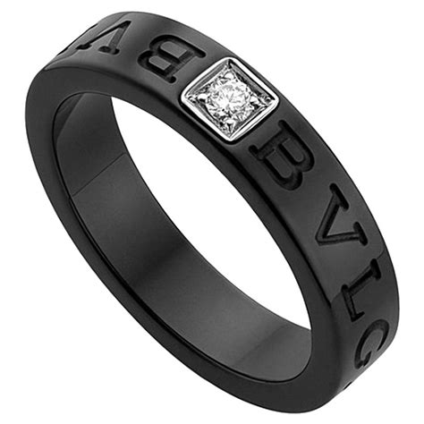 Bulgari Jewelry Bvlgari Bvlgari Black Ceramic Ring with Diamond AN857211