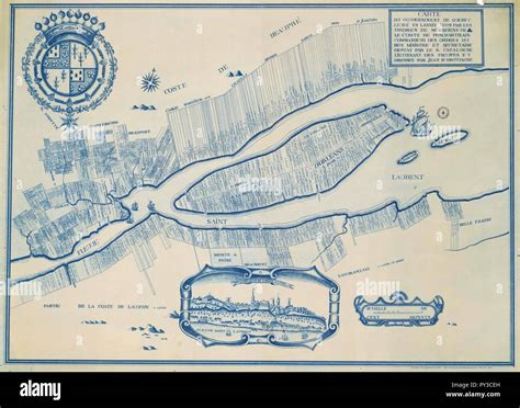 Cadastral map of Quebec city region, 1709 Stock Photo - Alamy