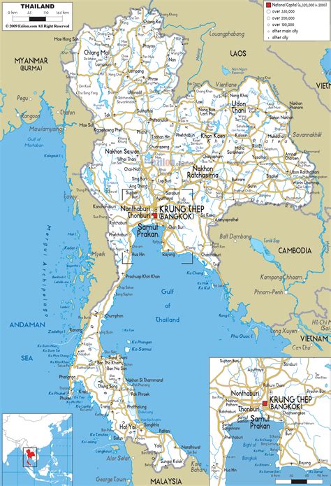 Thailand Map - TravelsFinders.Com