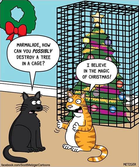 Funny Christmas Cat Cartoon