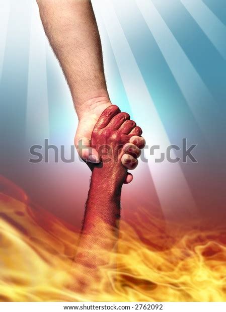 God Making Pact Devil By Shaking Stock Photo (Edit Now) 2762092