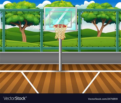 Cartoon background of basketball court for game Vector Image