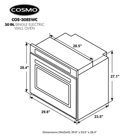 Cosmo 30 in. 5 cu. ft. Single Electric Wall Oven with True European ...