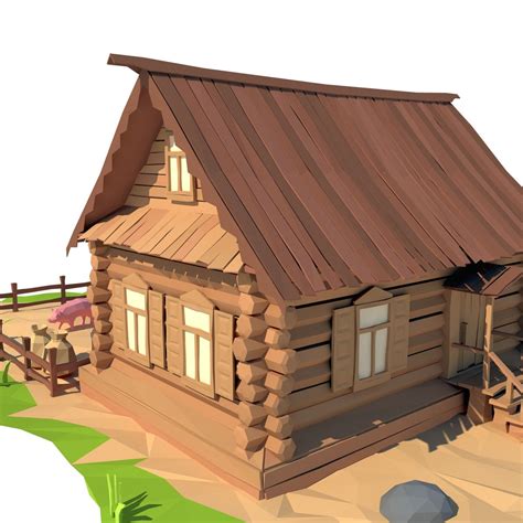 Cartoon wooden house | Wooden house, House, Wooden