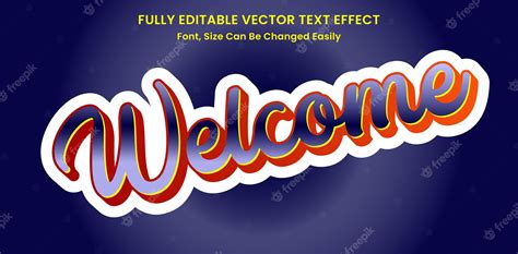 Premium Vector | Welcome Sign 3D Text Effect Fully Editable Premium ...