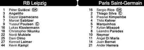 Predicted Lineups RB Leipzig vs PSG 2020 | Newspapers give their ...