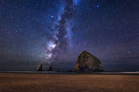 Low angle photo of night sky during nighttime, cannon beach, matti HD wallpaper | Wallpaper Flare