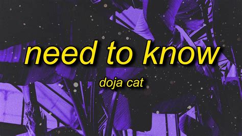 Doja Cat - Need To Know (Lyrics) | you're exciting doja cat Chords - Chordify