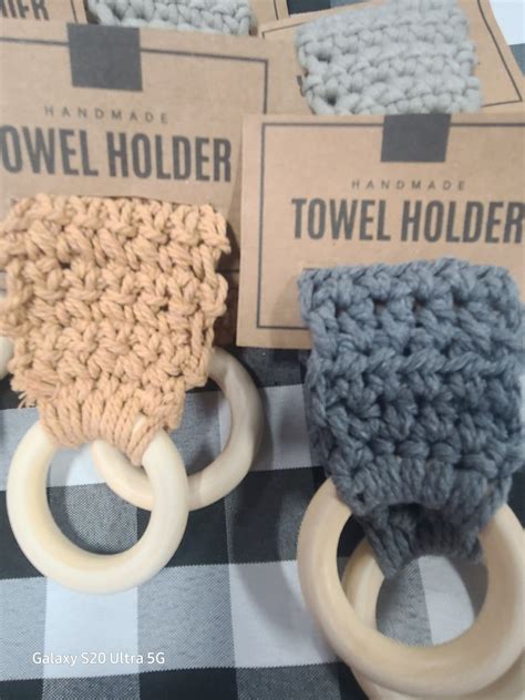 Crochet Towel Holder With Wooden Rings - Etsy