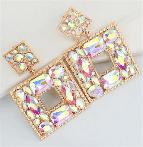 "Julia" (Small) Rhinestone Earrings – The Gorgeous Doll Boutique