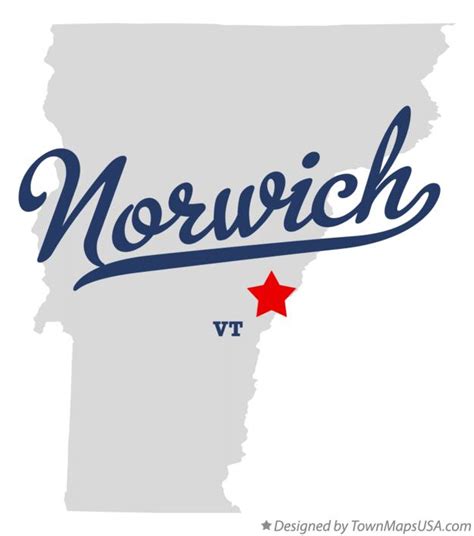 Map of Norwich, VT, Vermont