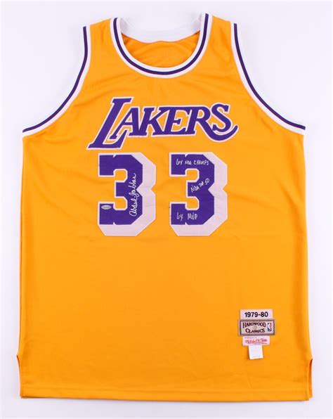 Kareem Abdul-Jabbar Signed Lakers 1979-80 Throwback Mitchell & Ness ...