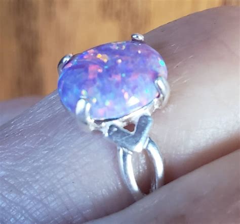 Lavender Purple Opal Ring 925 Sterling Silver Ring Size 5.5 - Etsy