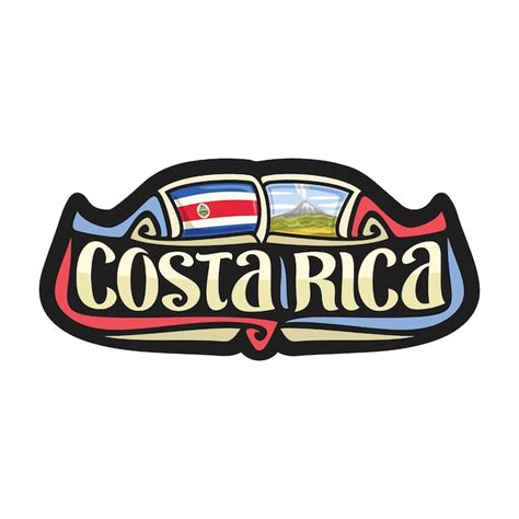 Premium Vector | Costa Rica Sticker Flag Logo Badge Travel Souvenir Illustration