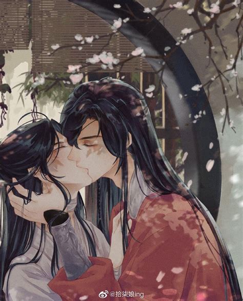 Romantic Anime Fanart - Two People Kissing under a Tree