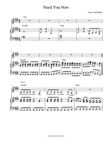 Need You Now Sheet music for Piano, Vocals (Solo) | Musescore.com