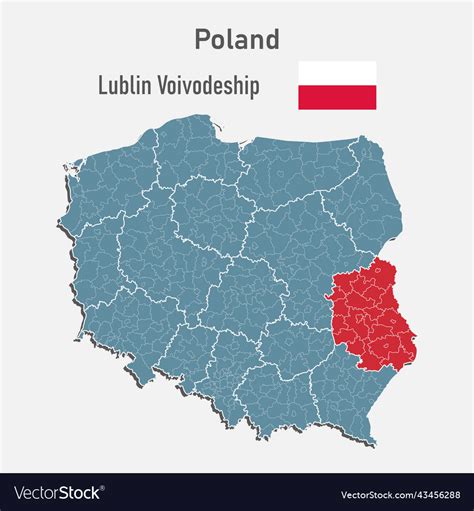 Map poland and lublin voivodeship Royalty Free Vector Image