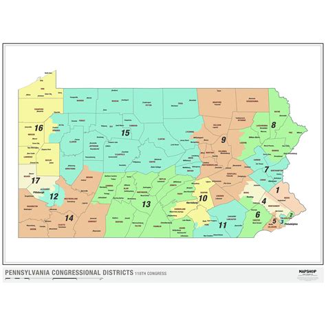 Kansas 2024 Congressional Districts Wall Map By MapShop The, 42% OFF