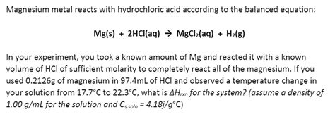 Magnesium Dioxide Reacts With Hydrochloric Acid - 😀 Magnesium oxide with hydrochloric acid ...