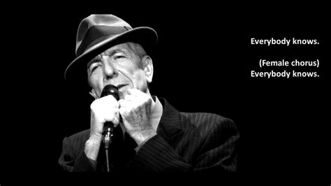 Leonard Cohen - Everybody knows - open captioned | Leonard cohen, Leonard, Fictional characters