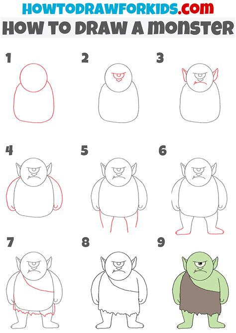 How To Draw Monsters Step By - Heightcounter5